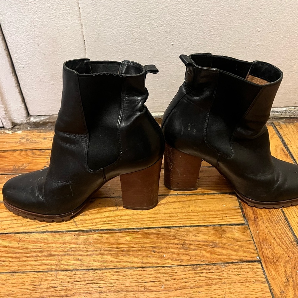 Coach Black Leather Heeled Boots